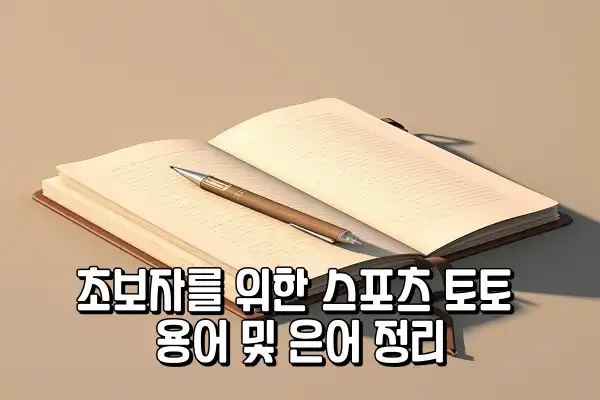 초보자를 위한 스포츠 토토 용어 및 은어 정리