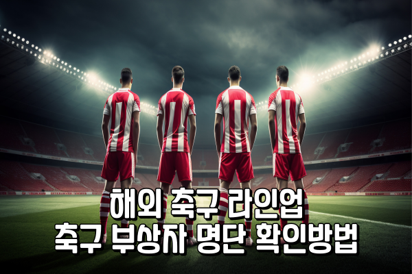 해외 축구 라인업 - 축구 부상자 명단 확인방법 해외 축구 라인업 - 축구 부상자 명단 확인방법